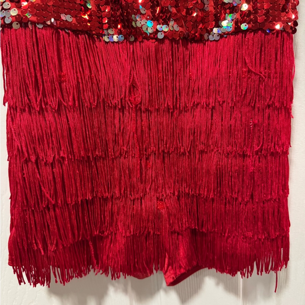 Weissman Sparkling Red Fringe Dance Costume Jazz/Tap - Picture 7 of 12